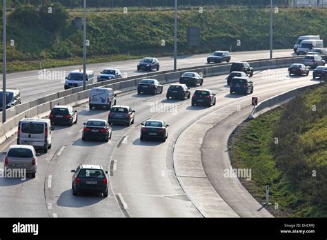 Cars On Autobahn Stock Photo Alamy