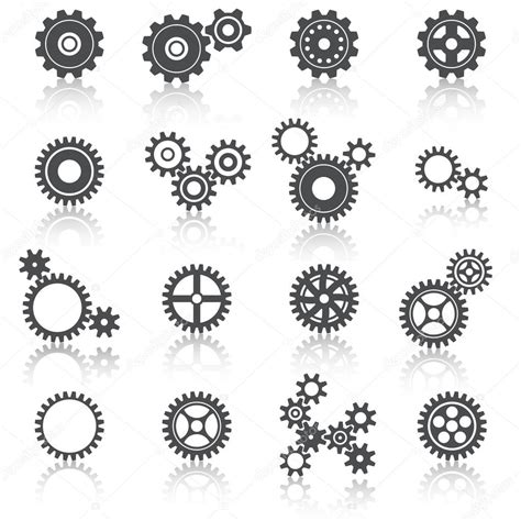 Cogs Wheels And Gears Icons Set Stock Vector Image By ©macrovector