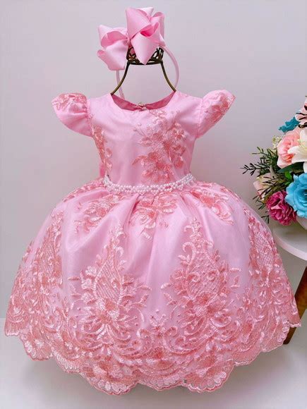 Vestido Realeza Rosa Loja Lela Kids Elo7 Produtos Especiais