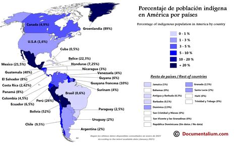 Documentalium Mapa De La Población Indígena De América Por Países
