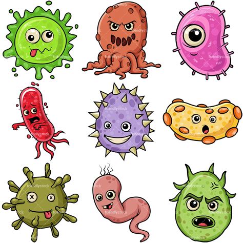Body Germs Cartoon Vector Clipart Friendlystock