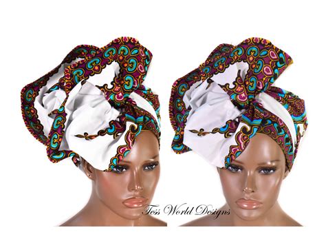 African Dashiki Head Wraps White Ht214 African Turban Dashiki Fabric African Dashiki