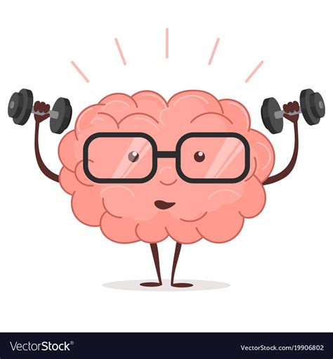 Brain Training With Dumbbells And Glasses Vector Image