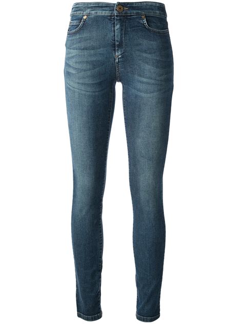 Lyst Max Mara Washed Skinny Jeans In Blue