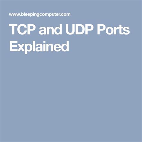 tcp and udp ports explained