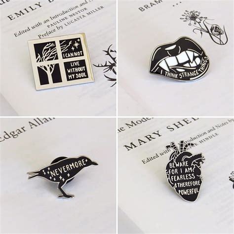 Gothic Literature Enamel Pin Set Pin Badge Frankenstein Casual Cosplay