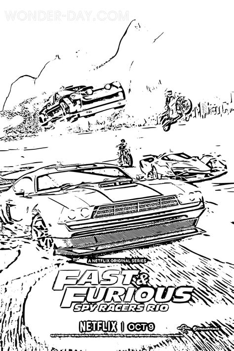 Fast And Furious 7 Colouring Pages Sketch Coloring Page