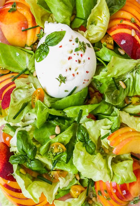 Simple Summer Salad With Peaches And Burrata — Zestful Kitchen