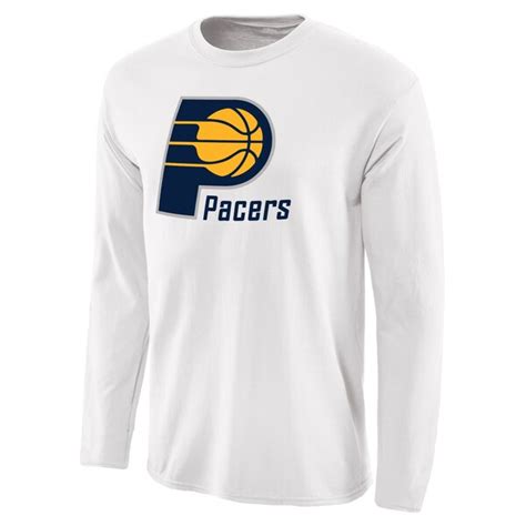 Mens Indiana Pacers Fanatics Branded White Primary Logo Long Sleeve T