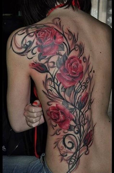 Beautiful Red Roses On Back Back Tattoo Women Back Tattoos Cute Tattoos Beautiful Tattoos