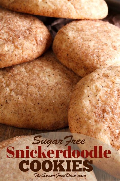 Desserts sugar free treats low sugar recipes sugar free recipes splenda recipes sugar recipe for sugar free christmas cookies from the diabetic recipe archive at diabetic gourmet magazine with nutritional info for diabetes meal planning. Snickerdoodle Cookies are so Yummy! I love that these sugar free snickerdoodle cookies are a per ...