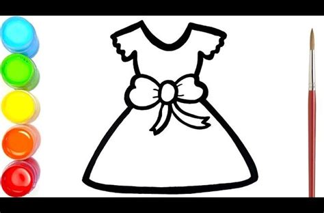 Detail Menggambar Dan Mewarnai Baju Dress Untuk Anak Anak Mewarnai
