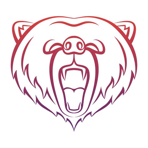 Roaring Bear Icon Isolated On A White Background Bear Logo Template