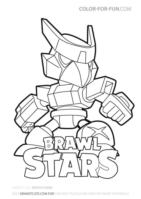Crow is a legendary brawler unlocked in boxes. Mecha Crow | 색칠 활동, 색칠 공부 자료, 비즈 패턴