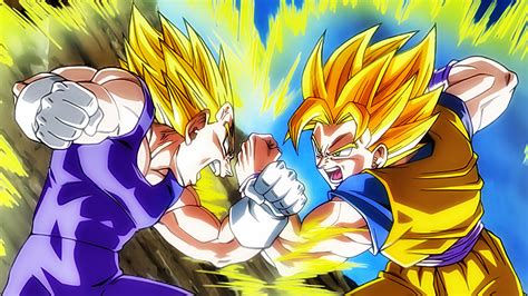 Image 56333 Dragon Ball Z Goku Super Saiyan Goku Vs Vegeta Free Kamen Rider Wiki