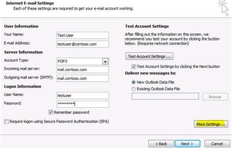 How To Configure Outlook For Pop3imap And Smtp Connectivity In Sbs