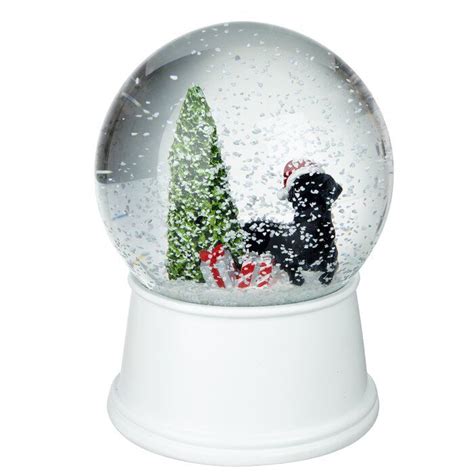 The Seasonal Aisle Black Dog And Tree Musical Snow Globe