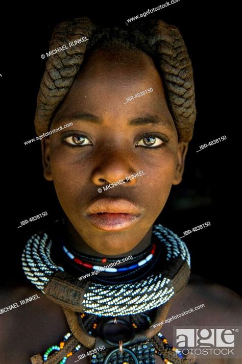 Pretty Himba Girl Portrait Kaokoland Namibia Stock Photo Picture