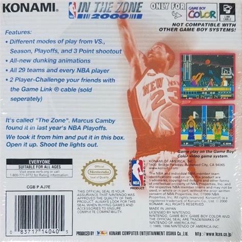 Nba In The Zone 2000 Boxarts For Nintendo Game Boy Color The Video