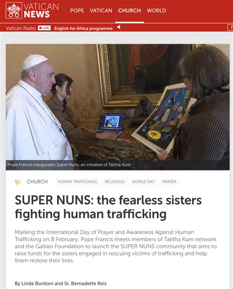 Super Nuns The Fearless Sisters Fighting Human Trafficking Journal Christus Liberat