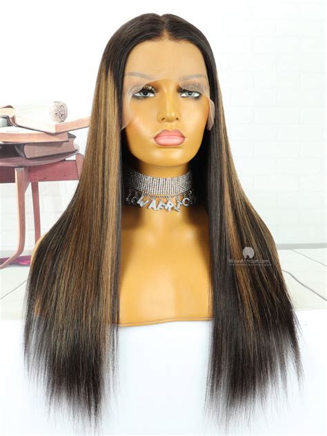 13x6in Thick Density Full Highlight Straight Hd Lace Front Human Virgin Wig Hw12