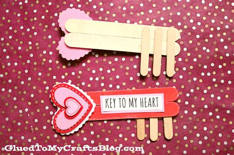 Popsicle Stick Key To My Heart Craft