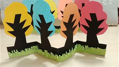 How To Make 3d Paper Trees Paper Tree Craft For Kids Youtube