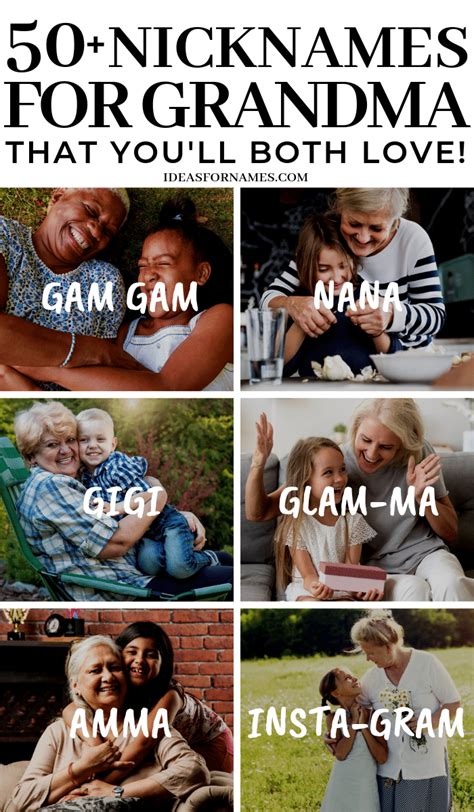 50 Alternative Nicknames That Are Perfect For Grandma Ideas For Names Nicknames For Grandma