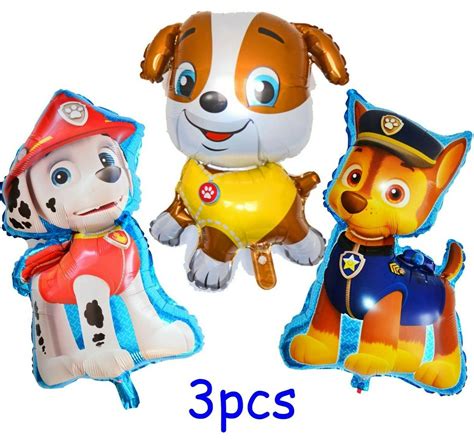 Paw Patrol Foil Balloon Chase Marshall Rubble 3pcs Helium Balloons