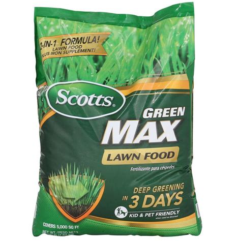 Please, review the label or contact the merchant for more information. Scotts Green Max 17.65 lb. 5,000 sq. ft. Lawn Food-44615 ...