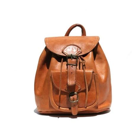 Rugged Leather Bucket Backpack