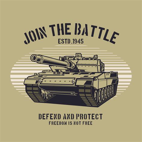 Join The Battle Military Tank Design 1047457 Vector Art At Vecteezy