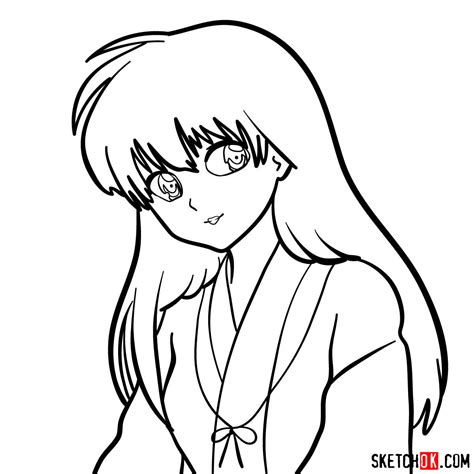 How To Draw Kagome Higurashi Inuyasha Sketchok Easy Drawing Guides