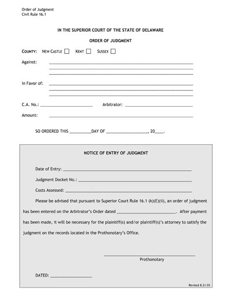 Order Of Judgment Form Fill Out And Sign Printable Pdf Template