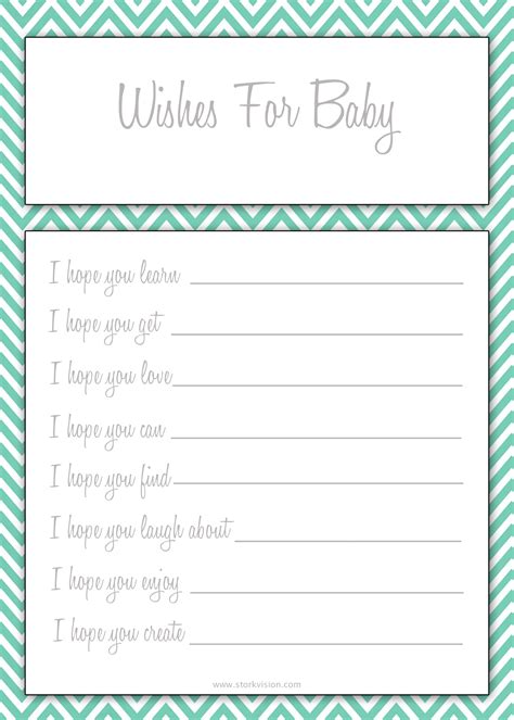 Wishes For Baby Printable