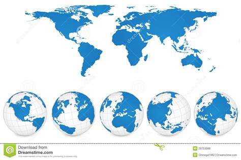 World Map And Globe Detail Vector Illustration. Royalty Free Stock ...