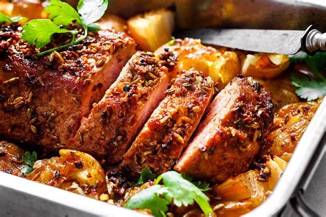 Remove the pork roast onto a chopping board and allow it to rest a little before chopping up the pork. One Pan Pork Tenderloin and Smashed Potatoes — Eatwell101