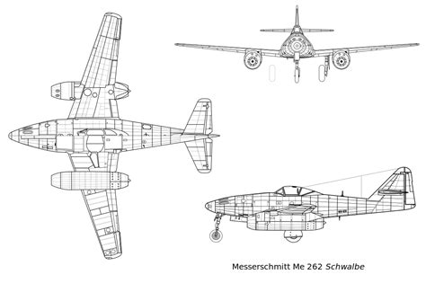 Esserschmitt Me 262 Schwalbe 3d Drawingsvg Messerschmitt Me 262