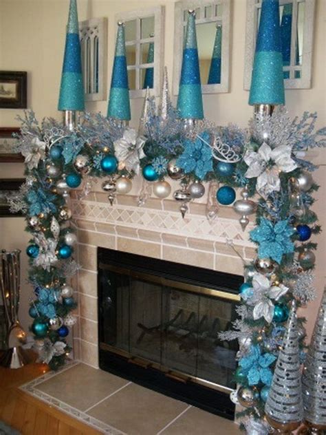 Christmas background from gold and white christmas decorations. Fresh-Blue-Christmas-Decorating-Ideas | Blue christmas ...