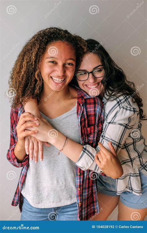 Best Friends Hug Stock Photo Image Of Hugging Caucasian 104028192