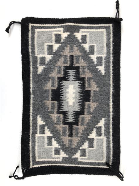 Lot Vintage Navajo Two Grey Hills Hand Woven Rug