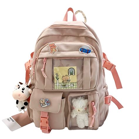 Ncduansan Kawaii Backpack With Kawaii Pin And Accessories Backpack Cute Aesthetic Backpack Cute