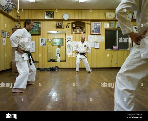 Karate Training At The Dojo Of Karate Master Toshimitsu Arakaki In