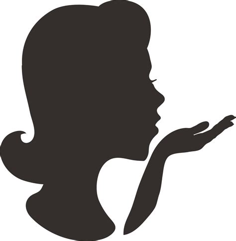 Woman Blowing Kiss Silhouette Svg Cut File Snap Click Supply Co