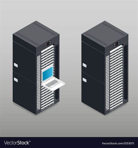 Server Tower Rack Detailed Isometric Icon Vector Image