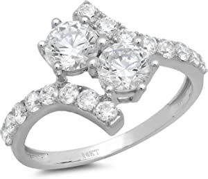 Clara Pucci Ct Round Cut Stone Curved Wedding Engagement Ring
