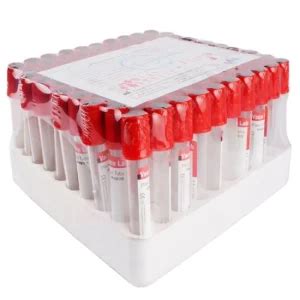 Disposable Vacuum Blood Collection Red Plain No Additive Tube Blood Collection Tube CE ISO