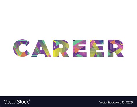 Career Concept Retro Colorful Word Art Royalty Free Vector