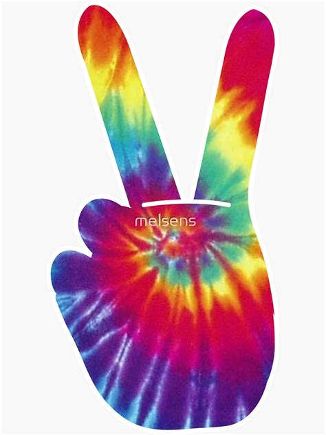 Peace Sign Hand Tie Dye Design Hippies Christmas V Arts Sticker For