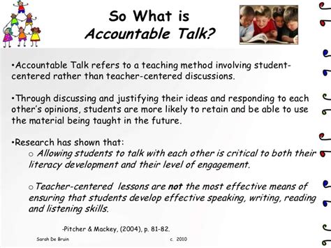 Accountable Talk Mrs Judy Araujo M Ed Cags Reading Specialist